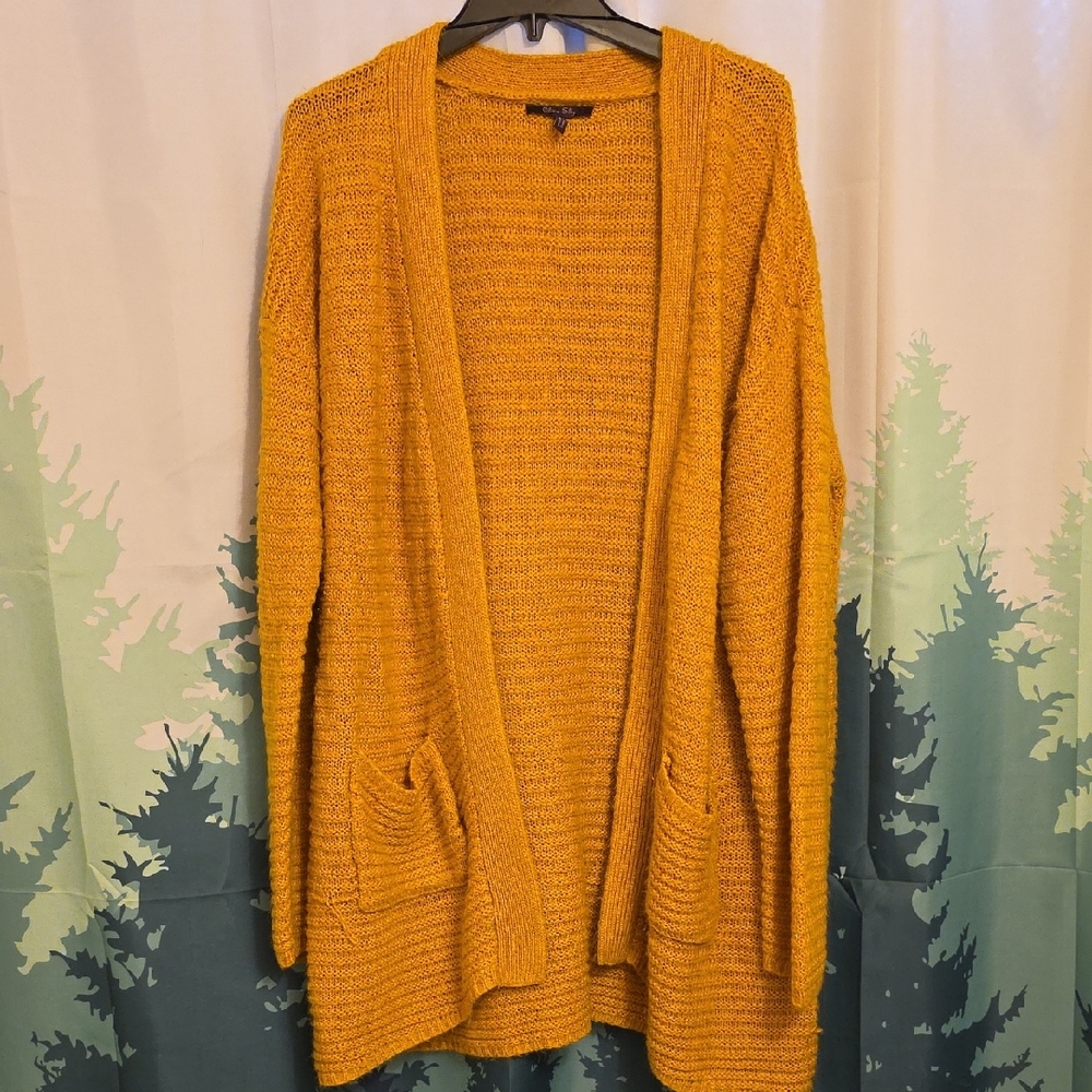 Must HAVE Mustard Open-Front Cardigan Sweater